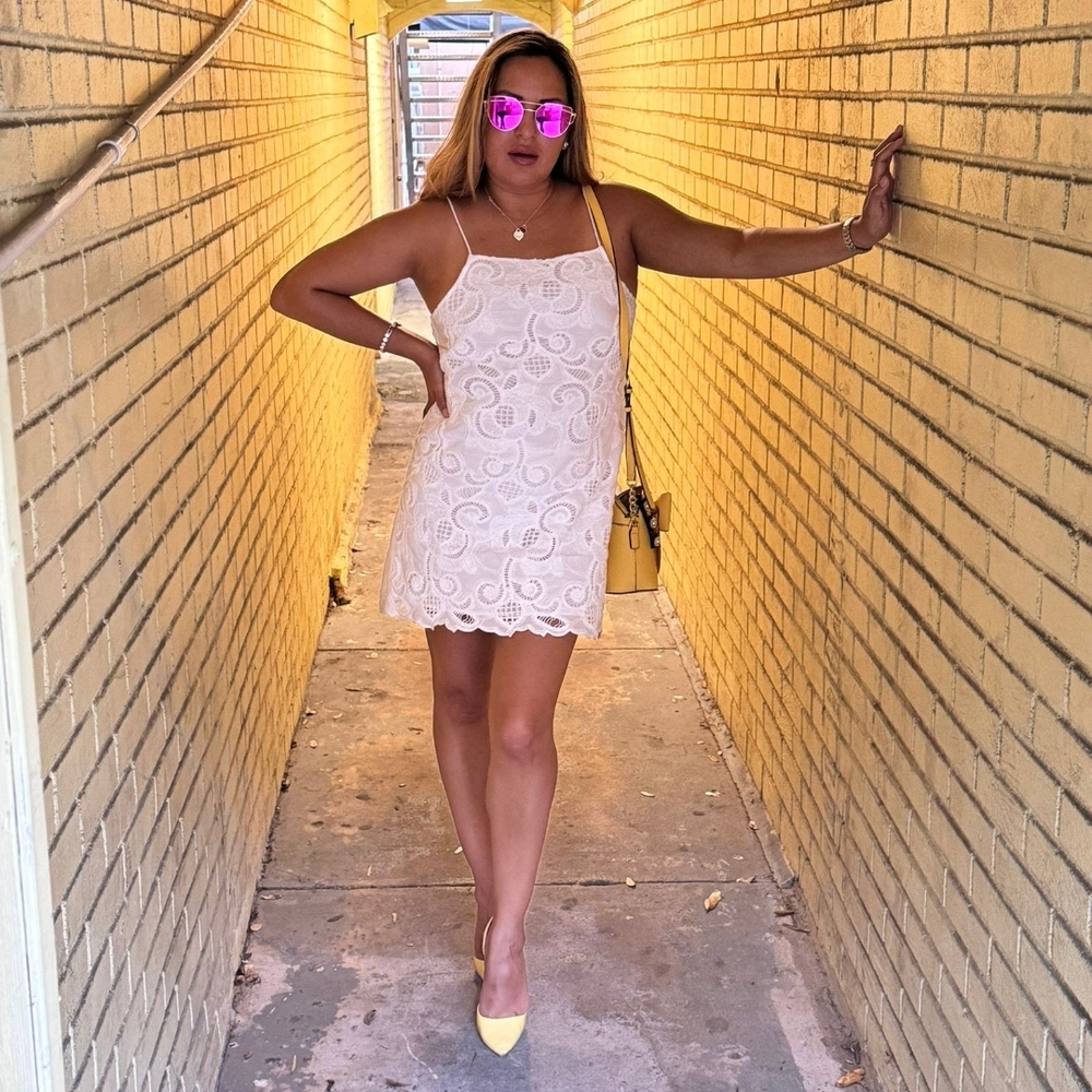 H&M Ivory Lace Mini Dress